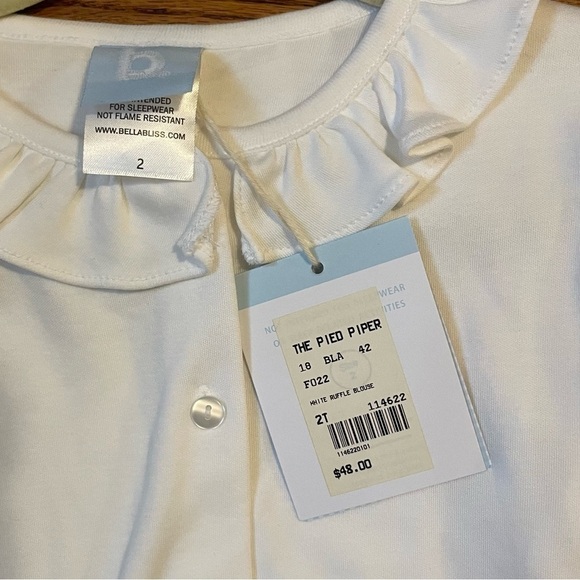 NWT Bella Bliss toddler girl The Pied Piper white cardigan, size: 2T - Picture 2 of 3